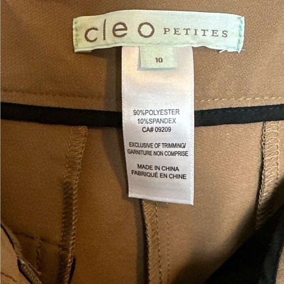 NWT Cleo petites stretch trouser two front pockets front slimming panel camel - Picture 6 of 10